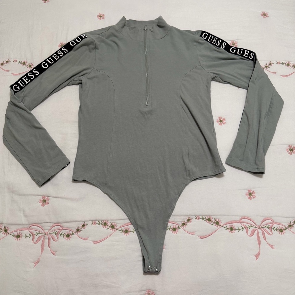 Guess Green Long Sleeve Bodysuit Size XL NWOT